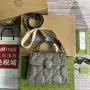 Gucci 736877 GG Matelassé Kabelka Šedá