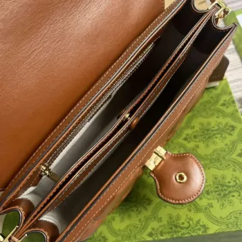 Gucci 736877 GG Matelassé Kabelka Hnědá