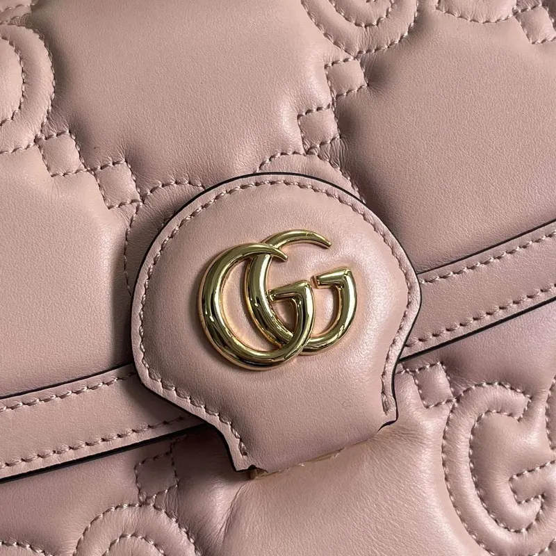 Gucci 736877 GG Matelassé Kabelka Růžová