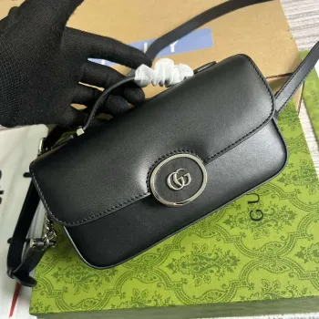 Gucci 739722 Petite GG Mini Ramenní Taška Černá