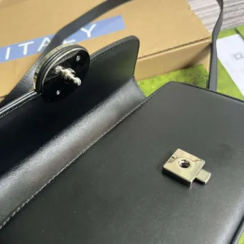 Gucci 739722 Petite GG Mini Ramenní Taška Černá