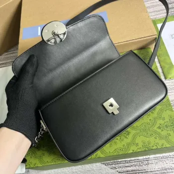 Gucci 739722 Petite GG Mini Ramenní Taška Černá