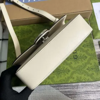 Gucci 739722 Petite GG Mini Kabelka přes rameno Bílá