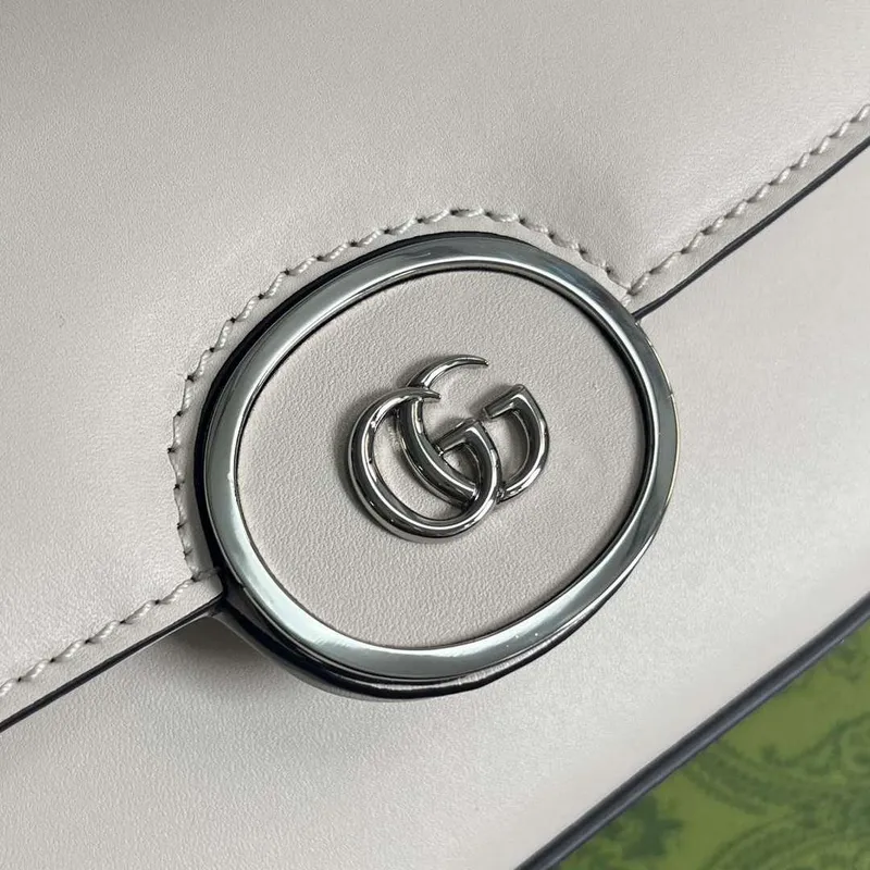 Gucci 739722 Petite GG Mini Kabelka přes rameno Bílá