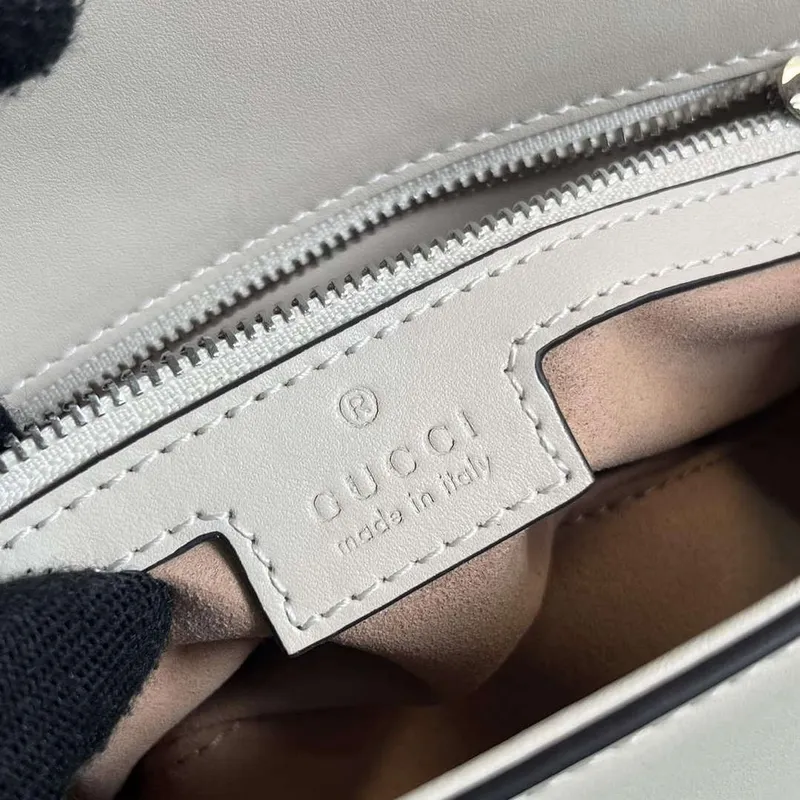 Gucci 739722 Petite GG Mini Kabelka přes rameno Bílá