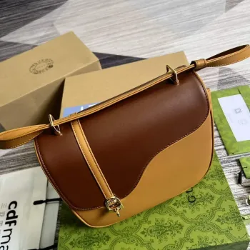 Gucci 740988 Kůň inspirovaná kabelka přes rameno Cuir a hnědá