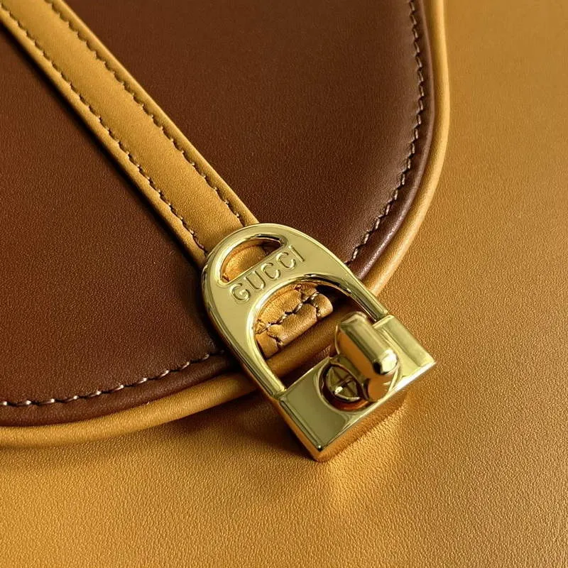 Gucci 740988 Kůň inspirovaná kabelka přes rameno Cuir a hnědá