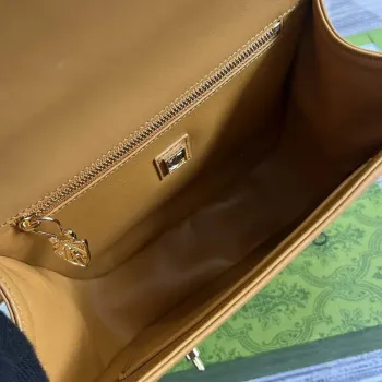 Gucci 740988 Kůň inspirovaná kabelka přes rameno Cuir a hnědá