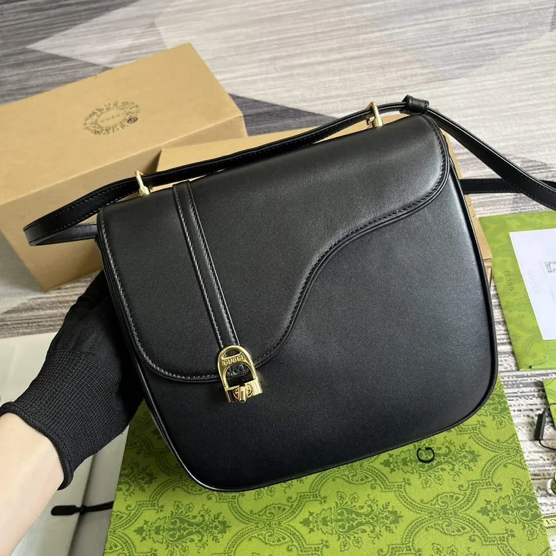 Gucci 740988 Kůň inspirovaná kabelka přes rameno Černá