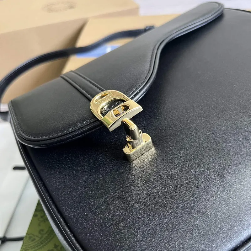 Gucci 740988 Kůň inspirovaná kabelka přes rameno Černá