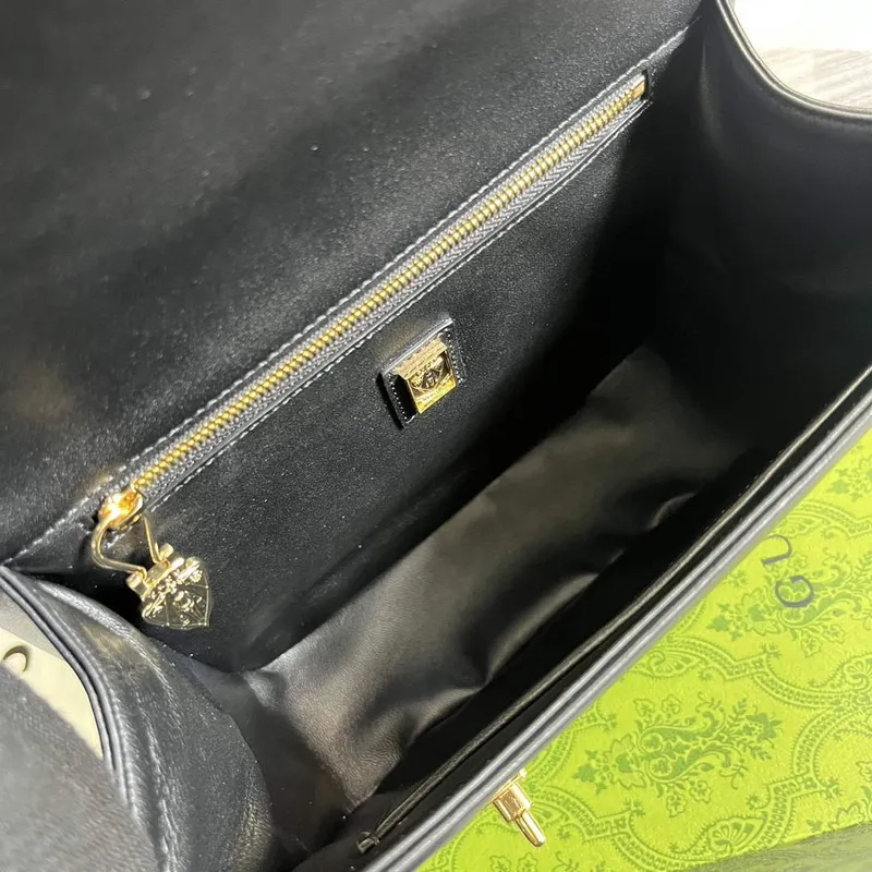 Gucci 740988 Kůň inspirovaná kabelka přes rameno Černá