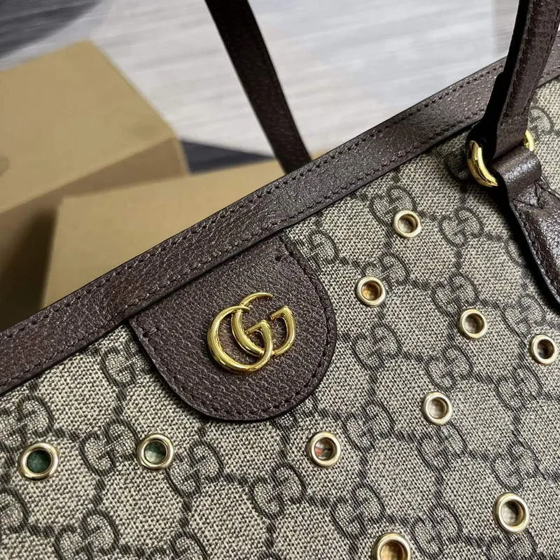 Gucci 631685 Ophidia GG střední taška hnědá