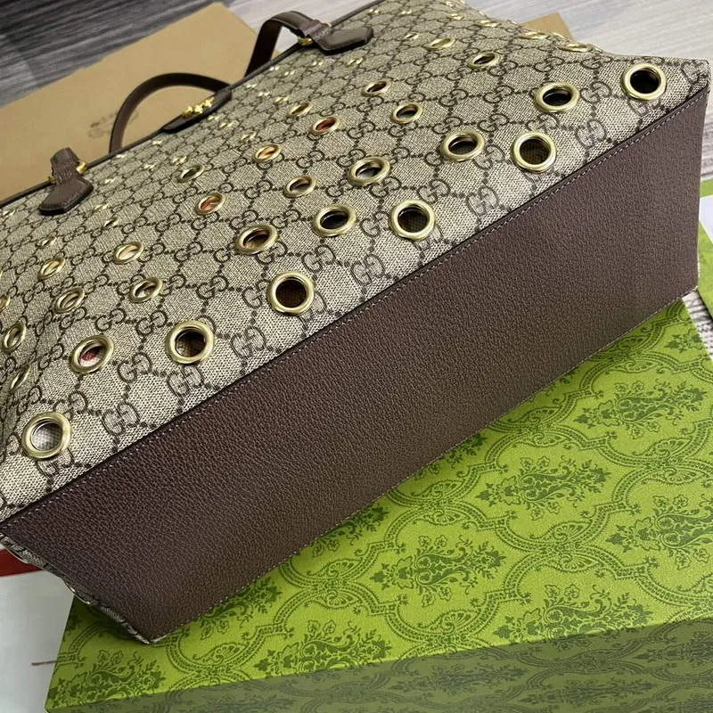 Gucci 631685 Ophidia GG střední taška hnědá