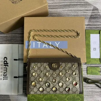 Gucci 503877 Ophidia GG malá ramenní taška hnědá