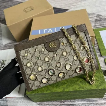 Gucci 503877 Ophidia GG malá ramenní taška hnědá