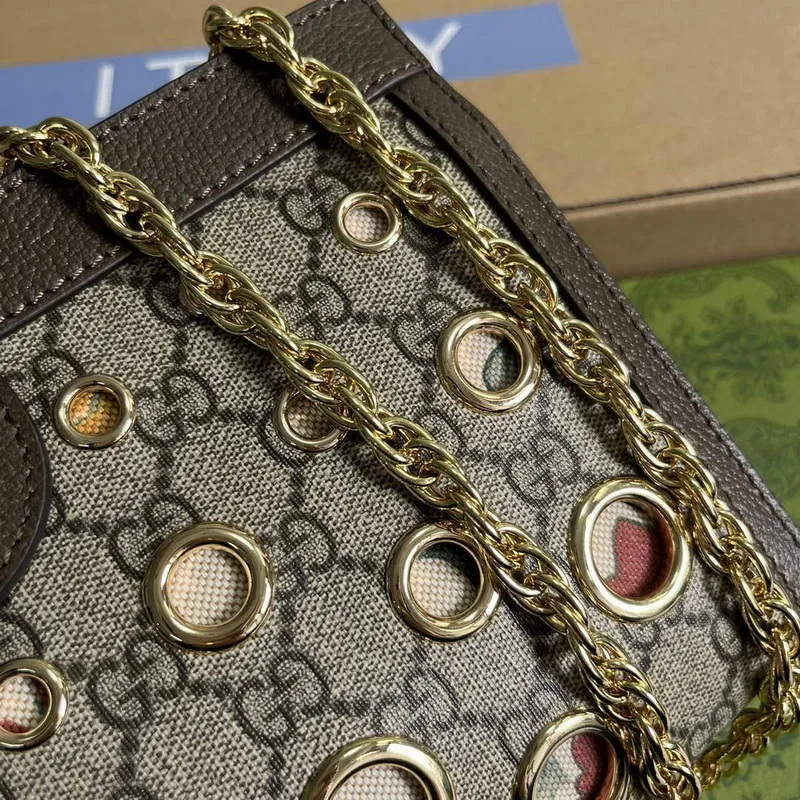 Gucci 503877 Ophidia GG malá ramenní taška hnědá