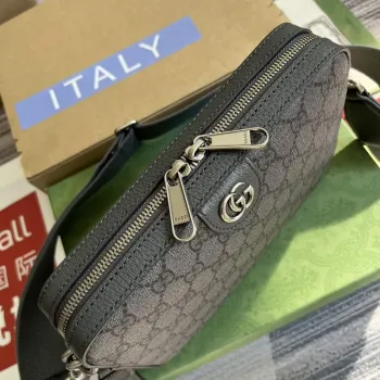 Gucci 699439 Ophidia GG ramenní taška Šedá