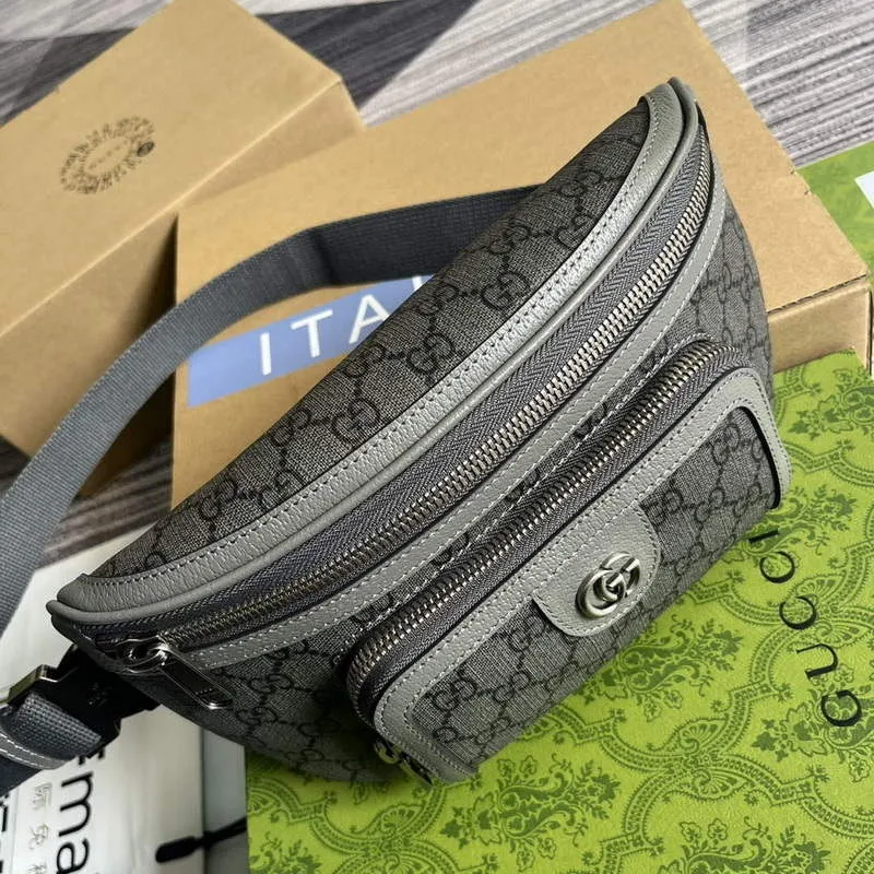 Gucci 733868 Ophidia Pásková taška Šedá