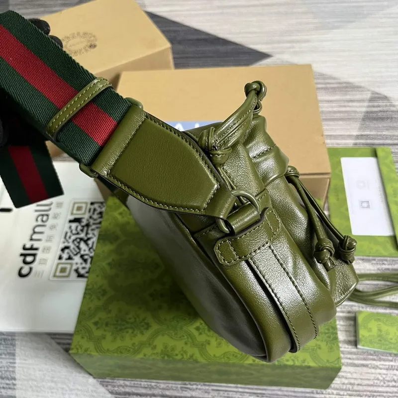 Gucci 725696 Kabelka přes rameno s tónovým Double G Zelená