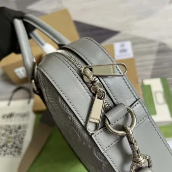 Gucci 658573 Pánská taška s embosovaným GG šedá