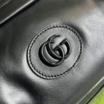 Gucci 725696 Kabelka přes rameno s tonálním Double G Černá