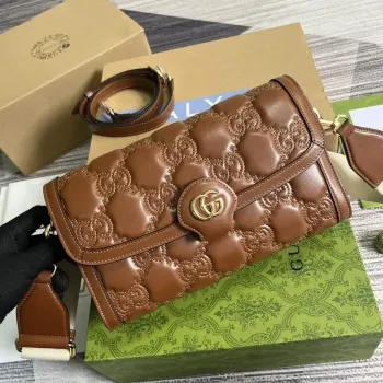 Gucci 724529 GG Matelassé Malá Taška Hnědá