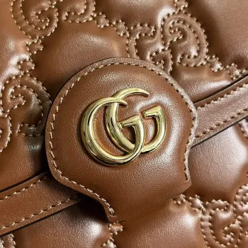 Gucci 724529 GG Matelassé Malá Taška Hnědá
