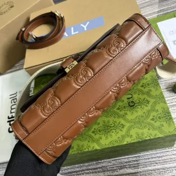 Gucci 724529 GG Matelassé Malá Taška Hnědá