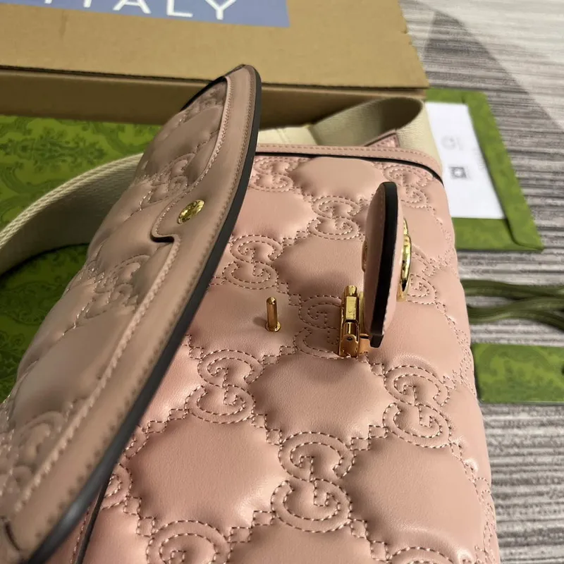 Gucci 724529 GG Matelassé Malá Taška Růžová