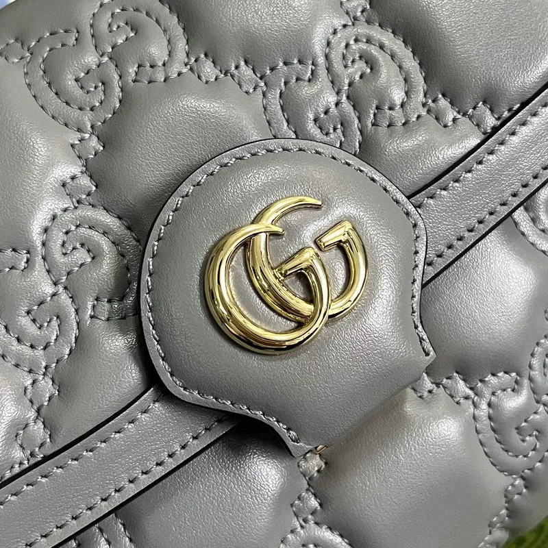 Gucci 724529 GG Matelassé Malá Taška Světle šedá