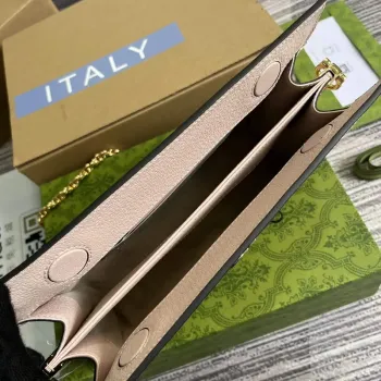 Gucci 503877 Ophidia malá ramenní taška s Double G Světle růžová