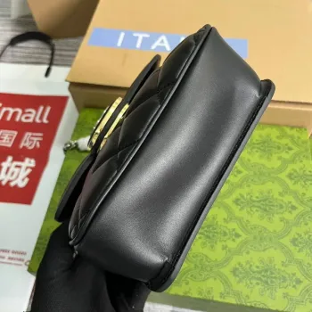 Gucci 741457 Gucci Deco mini ramenní taška Černá