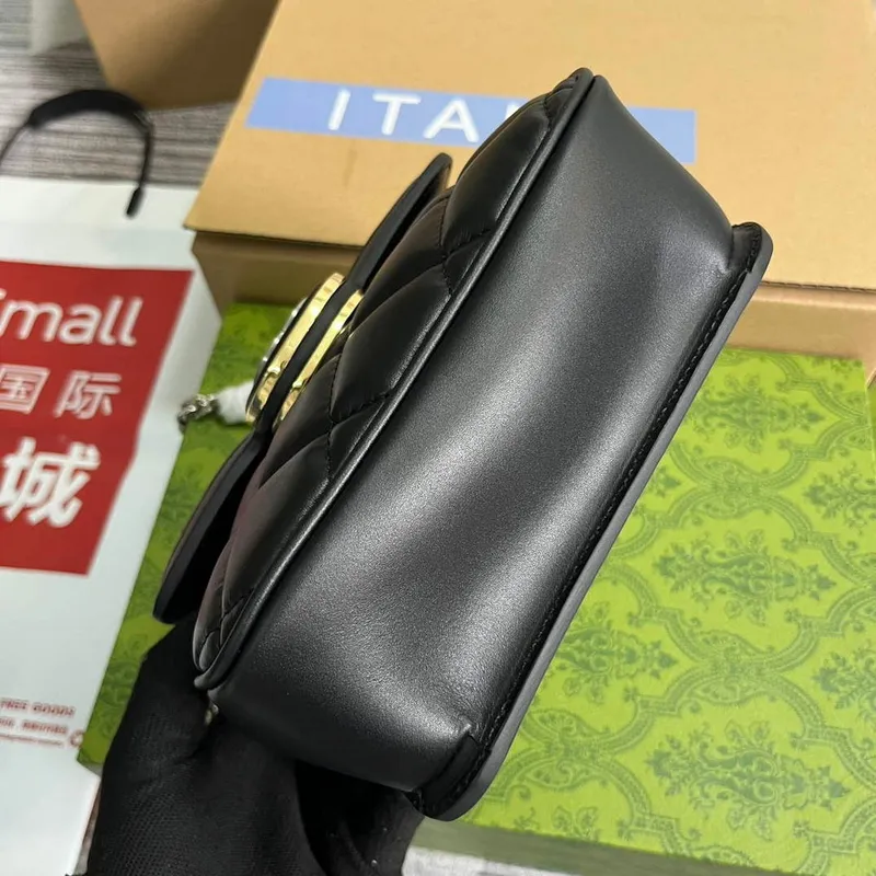 Gucci 741457 Gucci Deco mini ramenní taška Černá