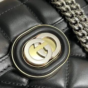 Gucci 741457 Gucci Deco mini ramenní taška Černá