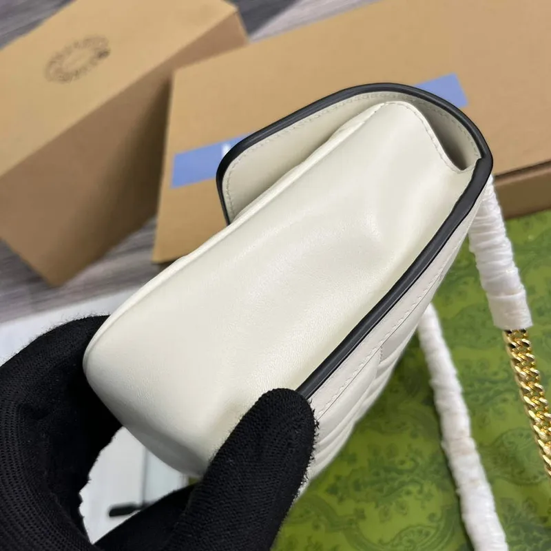 Gucci 741457 Gucci Deco mini ramenní taška Bílá