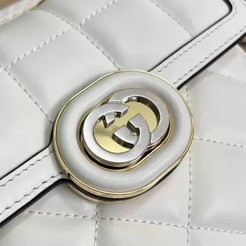 Gucci 741457 Gucci Deco mini ramenní taška Bílá