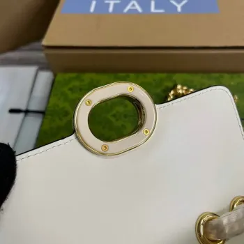 Gucci 741457 Gucci Deco mini ramenní taška Bílá