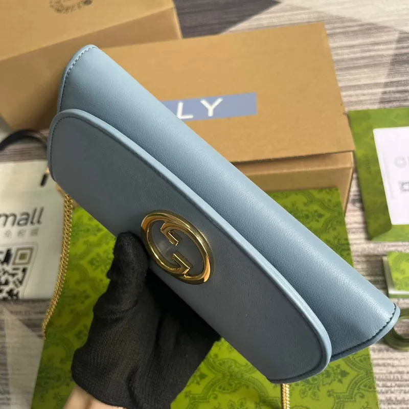 Gucci 725215 Gucci Blondie kontinentální řetízková peněženka Světle modrá