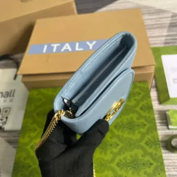 Gucci 725215 Gucci Blondie kontinentální řetízková peněženka Světle modrá