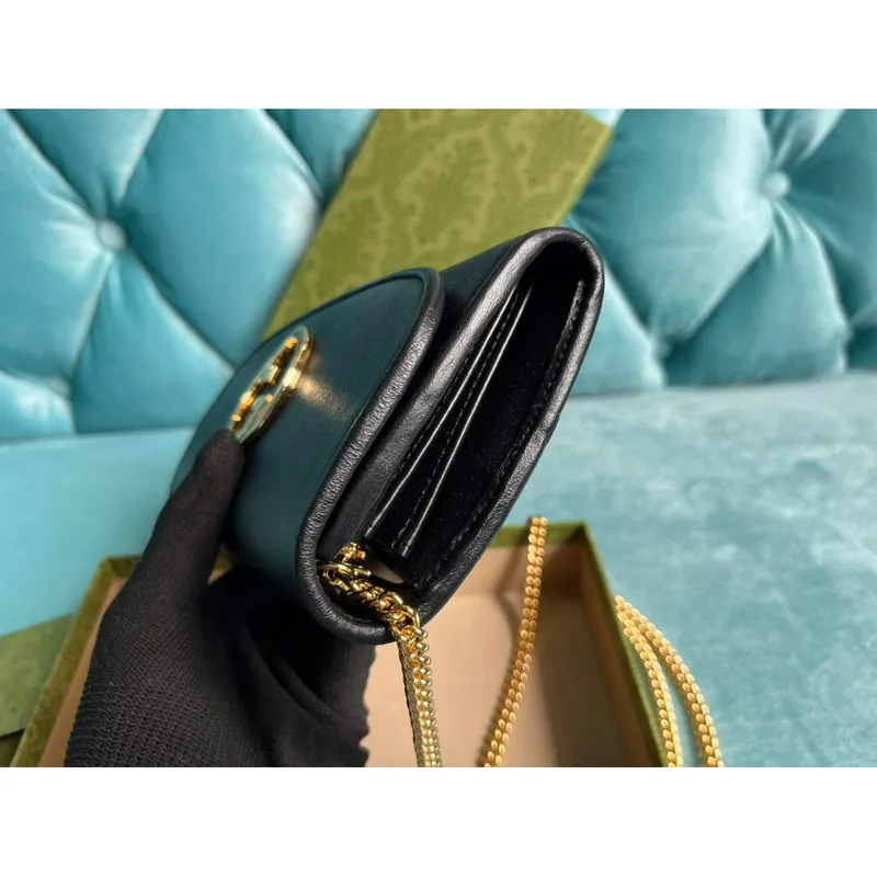 Gucci 725215 Gucci Blondie kontinentální řetězová peněženka Černá