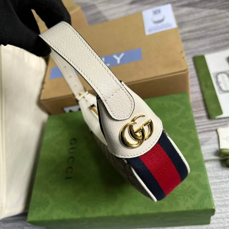 Gucci 658551 Ophidia GG Mini Taška Bílá