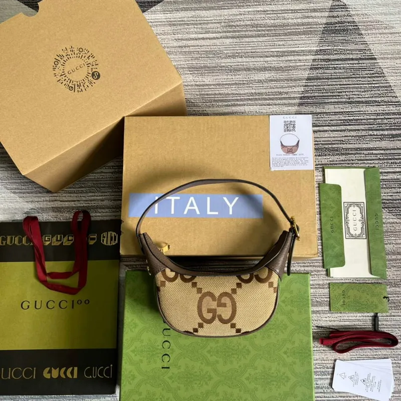 Gucci 658551 Ophidia Jumbo GG Mini Taška Hnědá