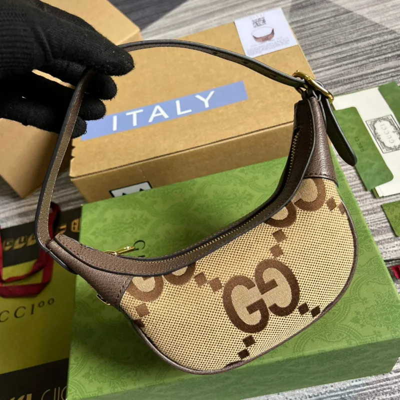 Gucci 658551 Ophidia Jumbo GG Mini Taška Hnědá