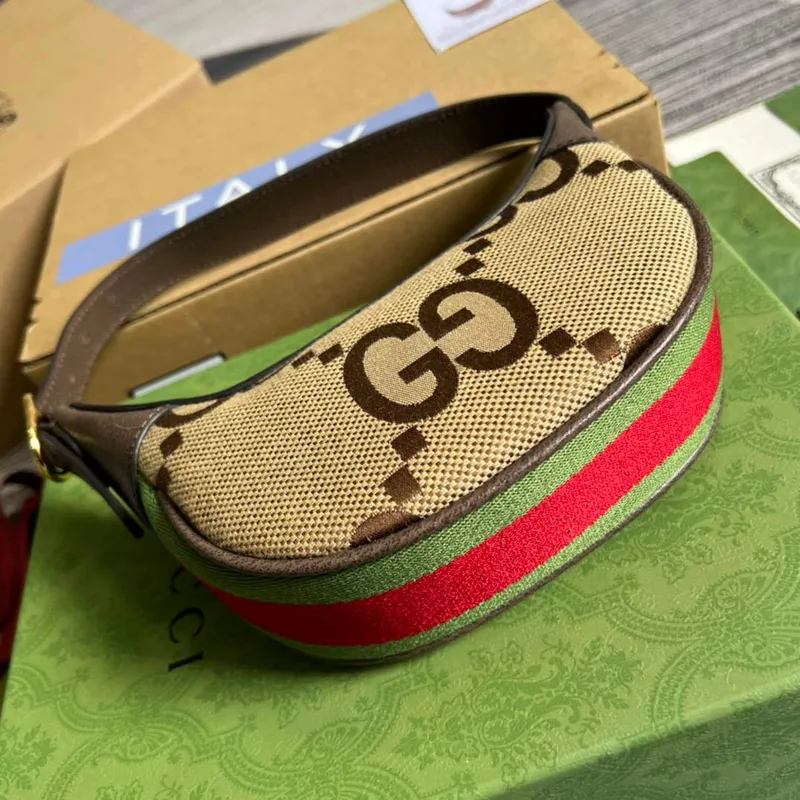 Gucci 658551 Ophidia Jumbo GG Mini Taška Hnědá