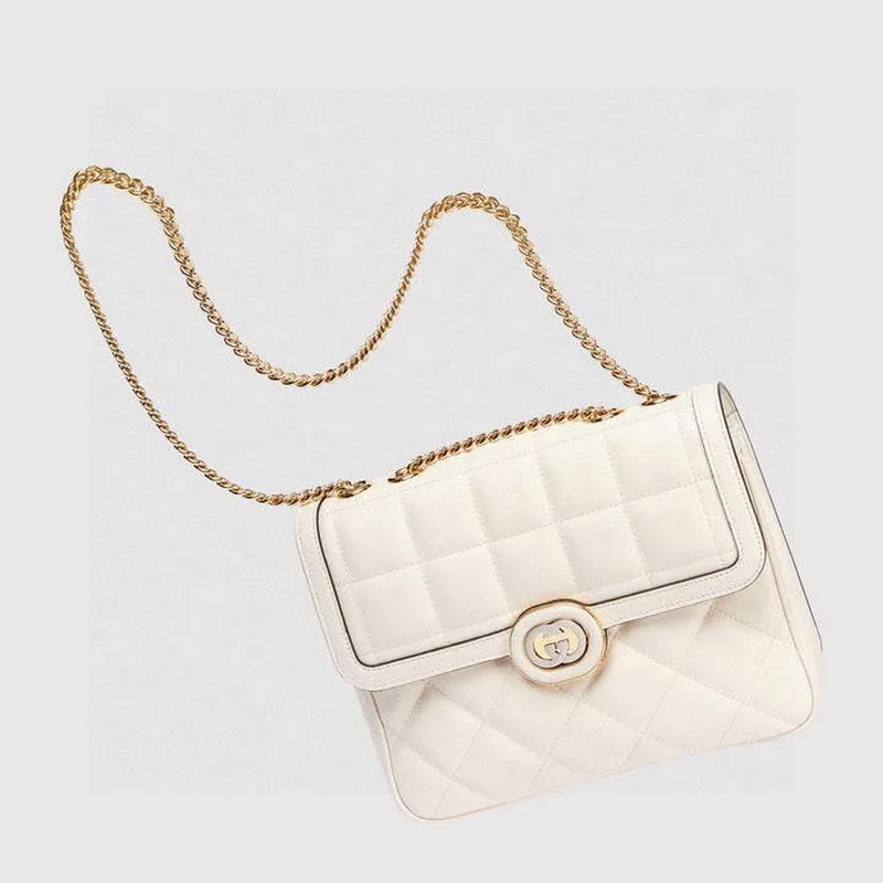 Gucci 740834 Gucci Deco Malá Ramenní Taška Off white