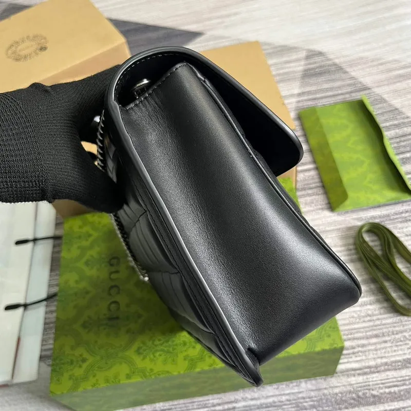 Gucci 740834 Gucci Deco Malá Ramenní Taška Černá