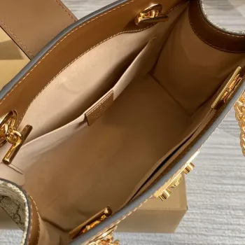 Gucci 498156 Padlock GG Malá Kabelka přes Rameno Hnědá