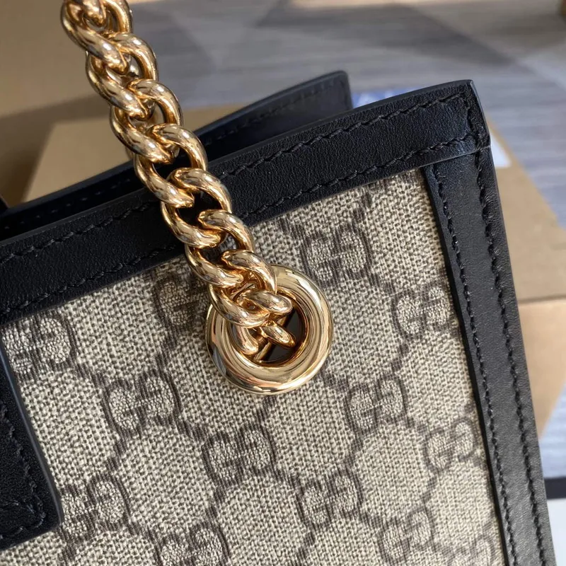 Gucci 498156 Padlock GG Malá Ramenní Taška Černá