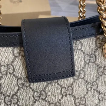 Gucci 498156 Padlock GG Malá Ramenní Taška Černá