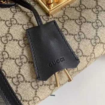 Gucci 498156 Padlock GG Malá Ramenní Taška Černá